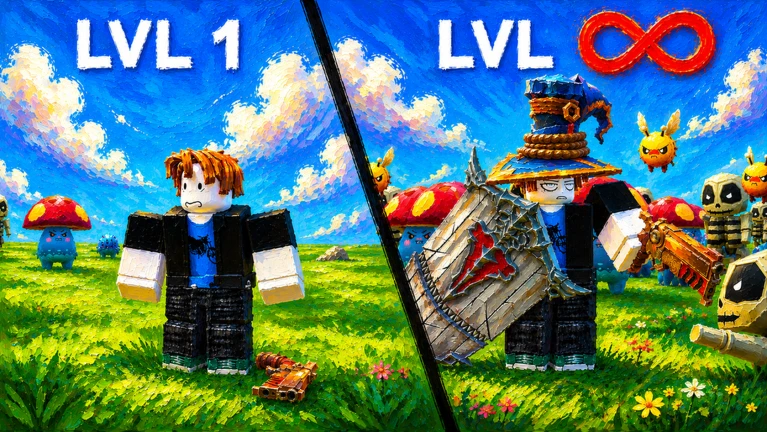 Last Wave: a level 1 character next to a fully built one